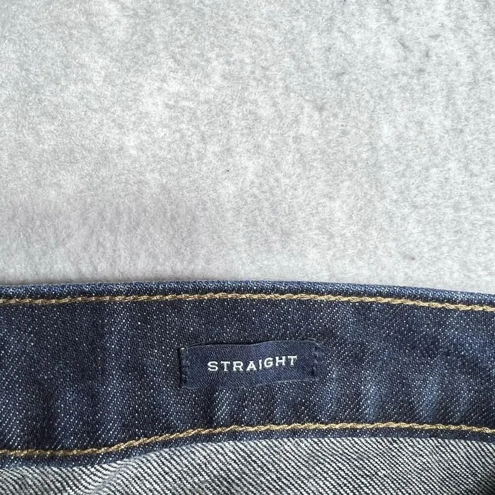 J. Crew Straight Jeans Mens Size 36 Dark Wash Blue Comfy Stretchy Denim